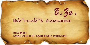Börcsök Zsuzsanna névjegykártya