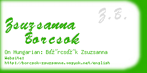 zsuzsanna borcsok business card